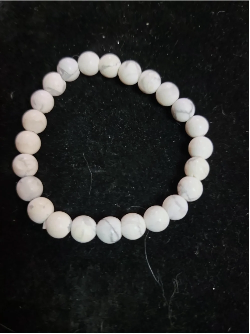 Natural Howlite Smooth Rondelle Bracelet HOWLITE Stretchable Bracelet Round